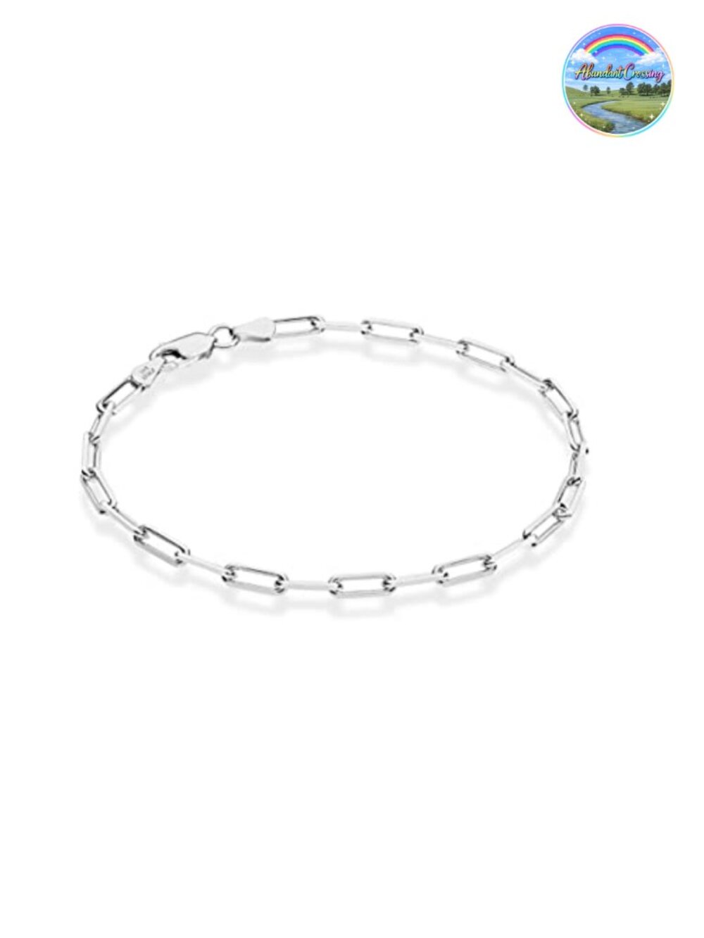 925 Sterling Silver Paperclip Bracelet 3mm Made in Italy
